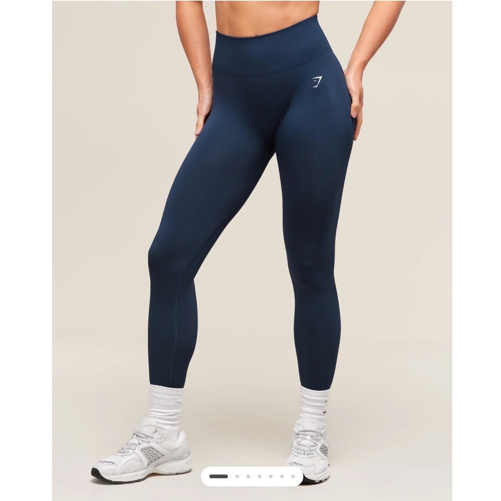 Gymshark‎ Vital Seamless Leggings Navy Blue High Waisted Workout Pants Small